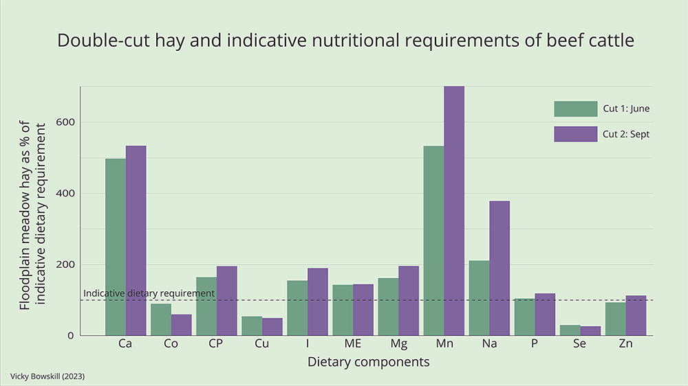 Figure 6 'Double cut hay and indicative nutritional requirements of beef cattle